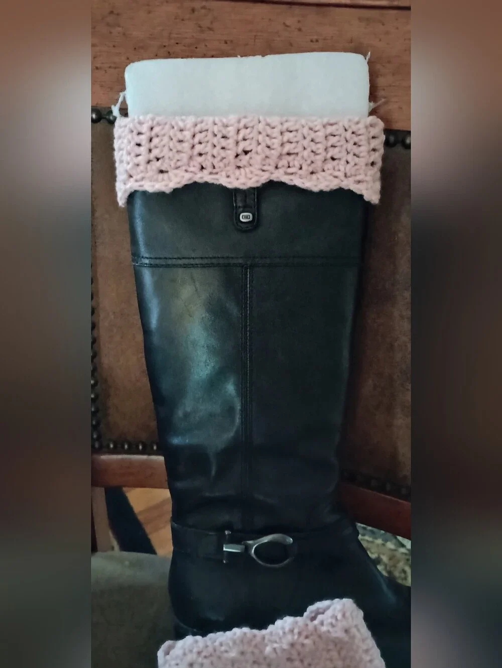 Handmade Pink Crochet Boot Cuffs